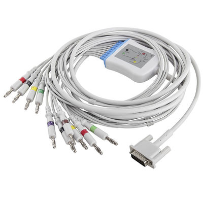 Cavo di elettrocardiogramma del cavo M2461A M3702C 989803175901 di elettrocardiogramma di P-hilips HP e banana 4,0 di IEC di Pin dei Leadwires 15