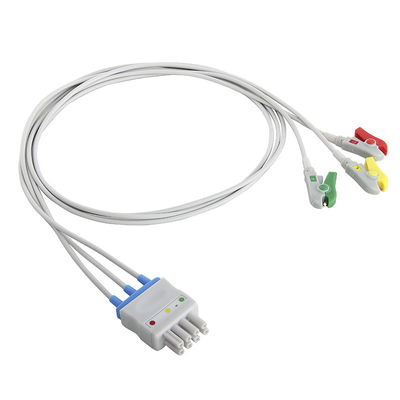 Il cavo BR-906P BR-903PA K911A di Nihon Kohden ECG ha messo la clip dell'arraffone di 3 cavi per raddoppiarsi 4 Pin Connector
