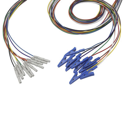 Il baccano 1,5 elettrodi di elettroencefalogramma della pinza a coccodrillo dell'alligatore dell'arraffone di stile ha placcato l'elettrodo dei Leadwires di elettroencefalogramma dell'oro