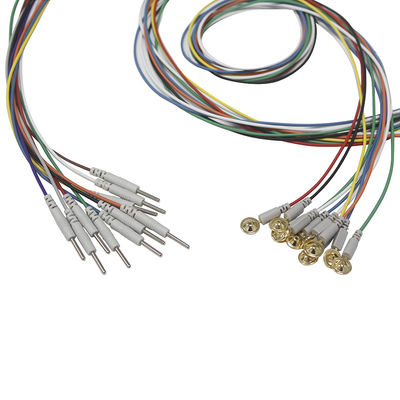 Tipo elettrodo della tazza della spina di baccano 2,0 dei Leadwires di elettroencefalogramma SME dell'oro placcato elettrodi del cappuccio di elettroencefalogramma