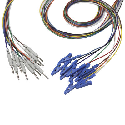 Elettrodo dei Leadwires di EMG di elettroencefalogramma dell'oro placcato elettrodi della pinza a coccodrillo dell'alligatore del cappuccio di elettroencefalogramma dell'arraffone della spina di baccano 2,0