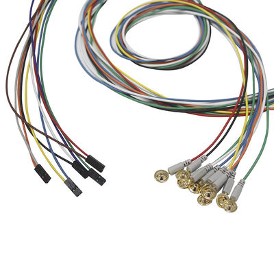 Du Pont 2 elettrodi di elettroencefalografia placcati oro dei Leadwires degli elettrodi di elettroencefalogramma di Pin Plug Cup Type