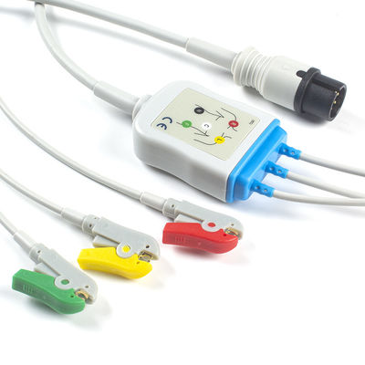 Cavo del fermaglio di IEC del cavo di AAMI 6Pin ECG e del cavo dei Leadwires 3 ECG