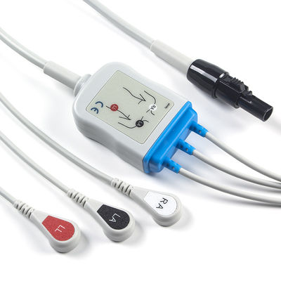 Kontron 125 128 cavo del cavo di VSM510 ECG e di Pin Connector ECG della rottura 7 dei Leadwires 3Lead AHA