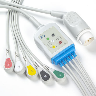 Cavo della rottura ECG del cavo dei cavi e dei Leadwires 8pin 3 dell'adulto ECG di P-Hilips