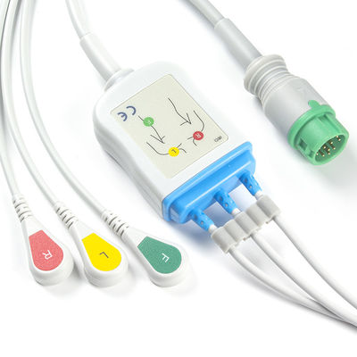 Mindray Datascope 040-000966-00 cavi di EA6232A ECG e connettori ECG dei Leadwires 12pin cabla la rottura di IEC di 3 cavi