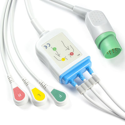 Il connettore ECG dei cavi e dei Leadwires CB-72353P 11pin OEC-6102A di Nihon Kohden ECG cabla la rottura di IEC di 3 cavi