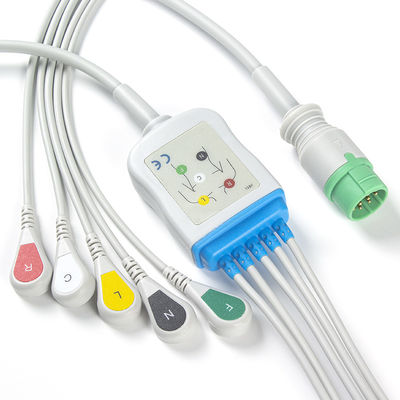 Cavo di Pin Connector ECG della clip 12 di IEC del cavo di Mennen ECG e del cavo dei Leadwires 5