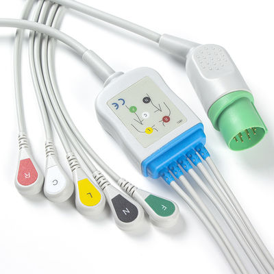 Il connettore ECG dei cavi e dei Leadwires 11pin di Nihon Kohden TEC-7631C ECG cabla la rottura di IEC di 5 cavi