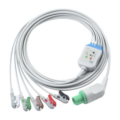 Hellige Cable ECG compatibile con collegamento diretto e fili di conduzione 5Lead AHA Grabber