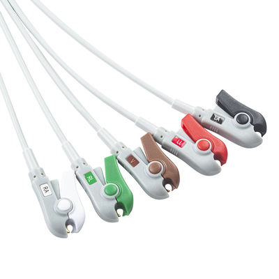 Hellige Cable ECG compatibile con collegamento diretto e fili di conduzione 5Lead AHA Grabber