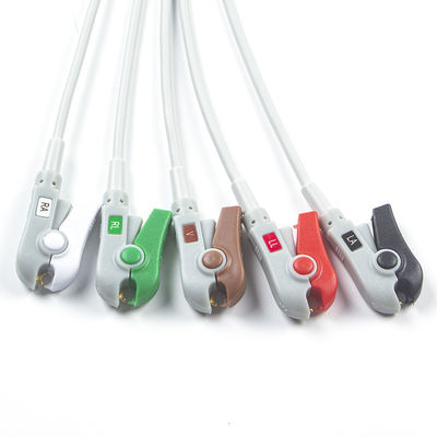 Hellige Cable ECG compatibile con collegamento diretto e fili di conduzione 5Lead AHA Grabber