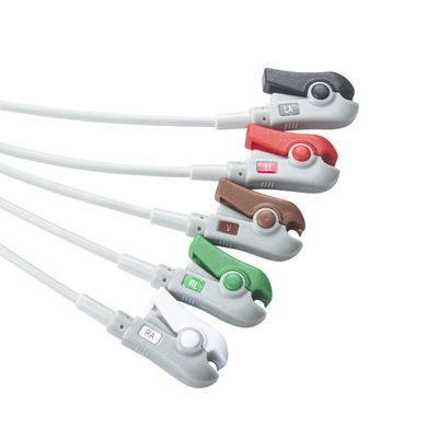 Hellige Cable ECG compatibile con collegamento diretto e fili di conduzione 5Lead AHA Grabber