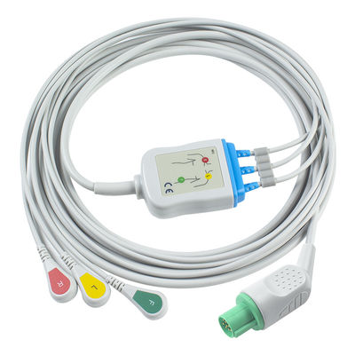 Hellige Cable ECG compatibile a connessione diretta e fili di conduzione per 3Lead IEC Snap