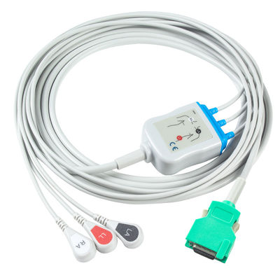 Per Nihon Kohden Cable ECG compatibile a connessione diretta e fili a piombo 3Lead AHA Snap