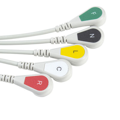 Compatibile con Siemens Drager 5 Lead Iec Snap Ecg Lead Cable / Ecg Lead Wire Set