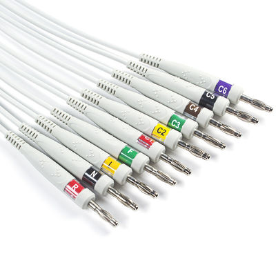Cavo di elettrocardiogramma di Q-sforzo 60-00181-01 di Mortara 60-00180-01 e banana 4,0 di IEC di Pin dei Leadwires 12