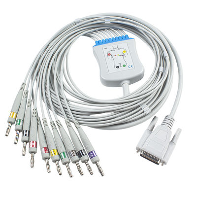 Banana 4,0 di IEC di Pin dei Leadwires 15 del cavo BA-902D ECG-FD07 ECG-9010K del tronco di Nihon Kohden Ekg