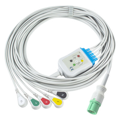 Cavi ECG Contec e fili a filo conduttore con connettore a 7 pin CMS 7000 8000 5000 Nuovo modello di cavo ECG 5Lead Grabber