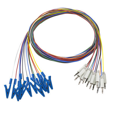3.5 Mono plug to grabber connector EEG cap cable per il collegamento senza soluzione di continuità degli elettrodi EEG