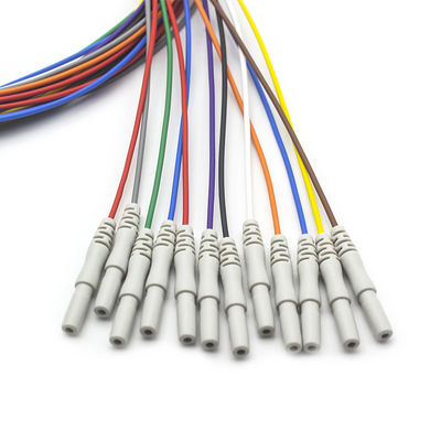 Elettrodi EEG Din 1.5 Placcati d'oro Colorati Elettrodi EEG a filo conduttore 1,5 metri 10 pezzi per set