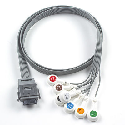 7Lead ECG Holter Cable TPU Materiale IEC Snap Compatibile per Edan Biomedical Instrument