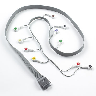 Cable Holter per ECG a piombo grigio 10 compatibile con Edan Biomedical Instrument IEC Snap