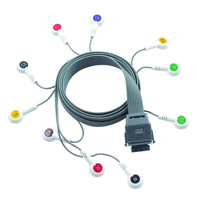 Cable Holter per ECG a piombo grigio 10 compatibile con Edan Biomedical Instrument IEC Snap