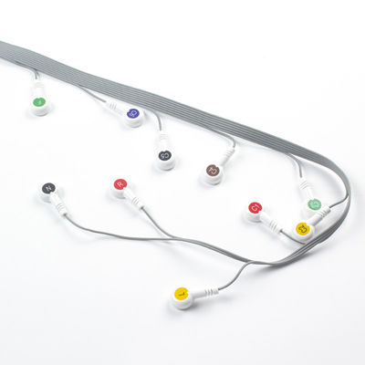Cable Holter per ECG a piombo grigio 10 compatibile con Edan Biomedical Instrument IEC Snap