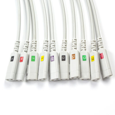 Piombo per ECG confezionato Compatibile con il cavo diagnostico per ECG senza lattice 10Lead IEC Grabber