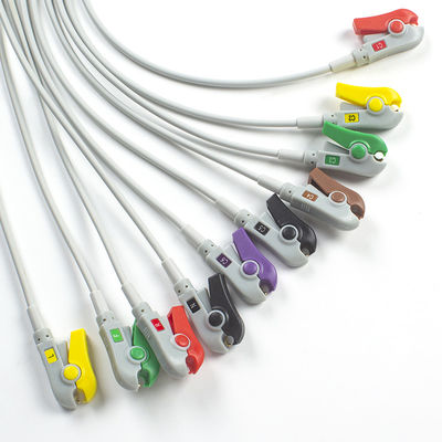 Piombo per ECG confezionato Compatibile con il cavo diagnostico per ECG senza lattice 10Lead IEC Grabber