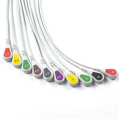 Compatibile P-Hilips Trim 10Lead ECG Cable IEC Snap per PageWriter Trim I, PageWriter Trim II
