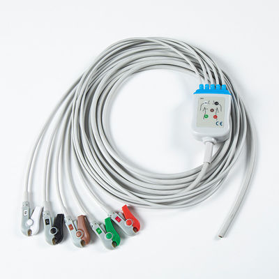 5 Piombo Grigio AHA Grabber Cable ECG semilavorato Ricambi per attrezzature ospedaliere
