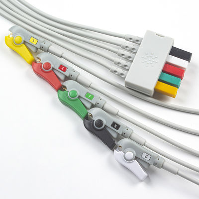 S-iemens Patient Cable ECG 5 Lead S-iemens IEC Grabber ECG Lead per adulti o pediatri in grigio