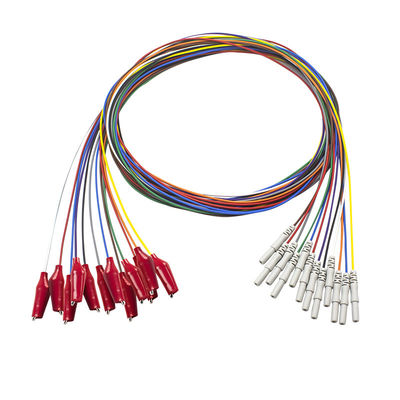 Arraffone di stile di baccano 1.5mm con l'elettrodo dei Leadwires di EMG di elettroencefalogramma dell'oro placcato elettrodi molli di elettroencefalogramma del morsetto a coccodrillo delle coperture esterne