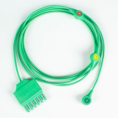 Cavi di conduzione per ECG riutilizzabili Drager Siemens Monolead 3Lead IEC Snap MS14555 Cavi di conduzione per ECG