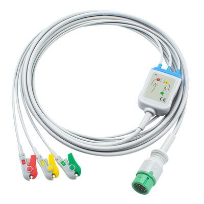 Cavi e fili per ECG Ecomed con connettore a 12 pin, cavo ECG 3 5 derivazioni IEC AHA Snap Grabber Clip