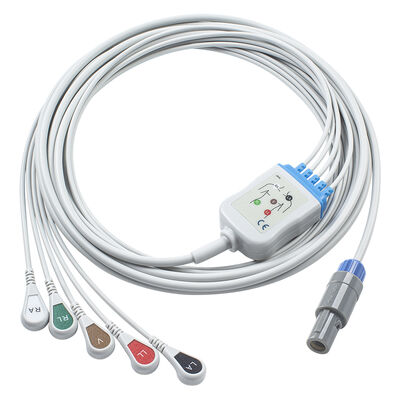 Epsilon Lemo 6Pin Cavi ECG e fili a piombo Cavo ECG 3 5 Piombo IEC AHA Snap Grabber Clip