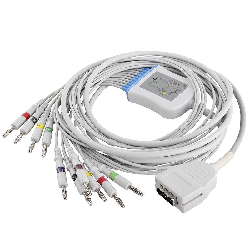 Cavo E350I EK10 Eclipse LE Elite II di elettrocardiogramma di Mortara Burdick 012-0700-00 banana 4,0 di IEC del cavo e dei Leadwires di elettrocardiogramma di 10 cavi