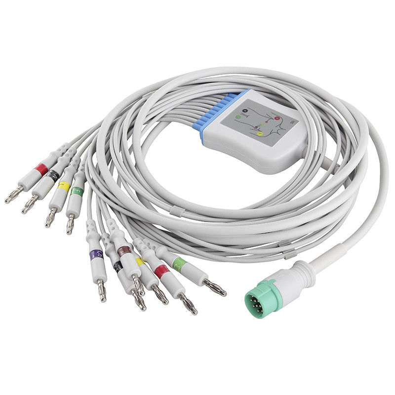 Cavo connessione diretta di elettrocardiogramma del connettore di IEC 4.0Banana del cavo e dei Leadwires di elettrocardiogramma di Fukuda