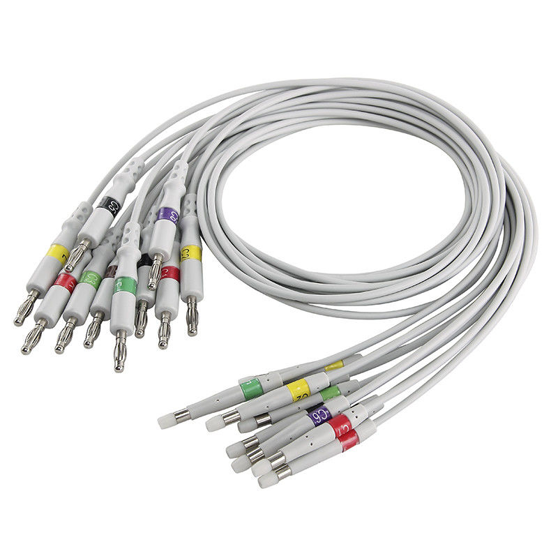10 cavo Welch Allyn Cp 200 Leadwires di elettrocardiogramma della banana di IEC 4,0 dei fili di piombo di elettrocardiogramma del cavo di ECG