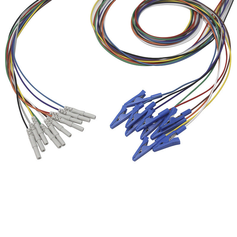 Il baccano 1,5 elettrodi di elettroencefalogramma della pinza a coccodrillo dell'alligatore dell'arraffone di stile ha placcato l'elettrodo dei Leadwires di elettroencefalogramma dell'oro
