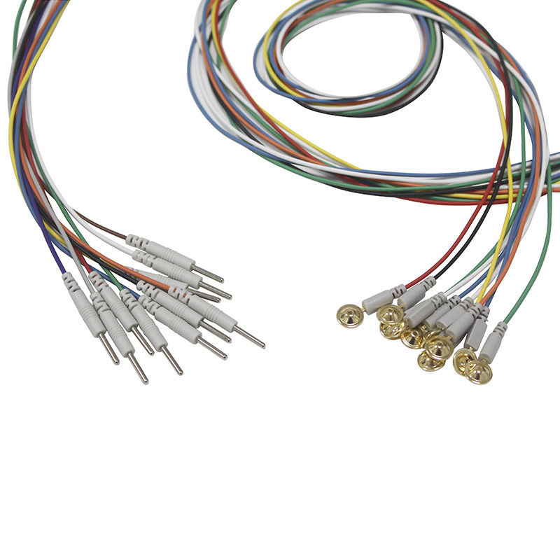 Tipo elettrodo della tazza della spina di baccano 2,0 dei Leadwires di elettroencefalogramma SME dell'oro placcato elettrodi del cappuccio di elettroencefalogramma