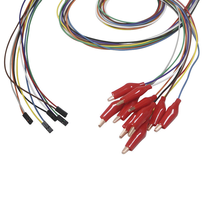 Du Pont 2 Pin Plug Grabber con l'elettrodo del filo di piombo di elettroencefalogramma dell'oro placcato Leadwires molli degli elettrodi di elettroencefalogramma delle coperture esterne