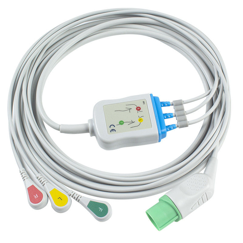 Mindray Datascope 040-000966-00 cavi di EA6232A ECG e connettori ECG dei Leadwires 12pin cabla la rottura di IEC di 3 cavi