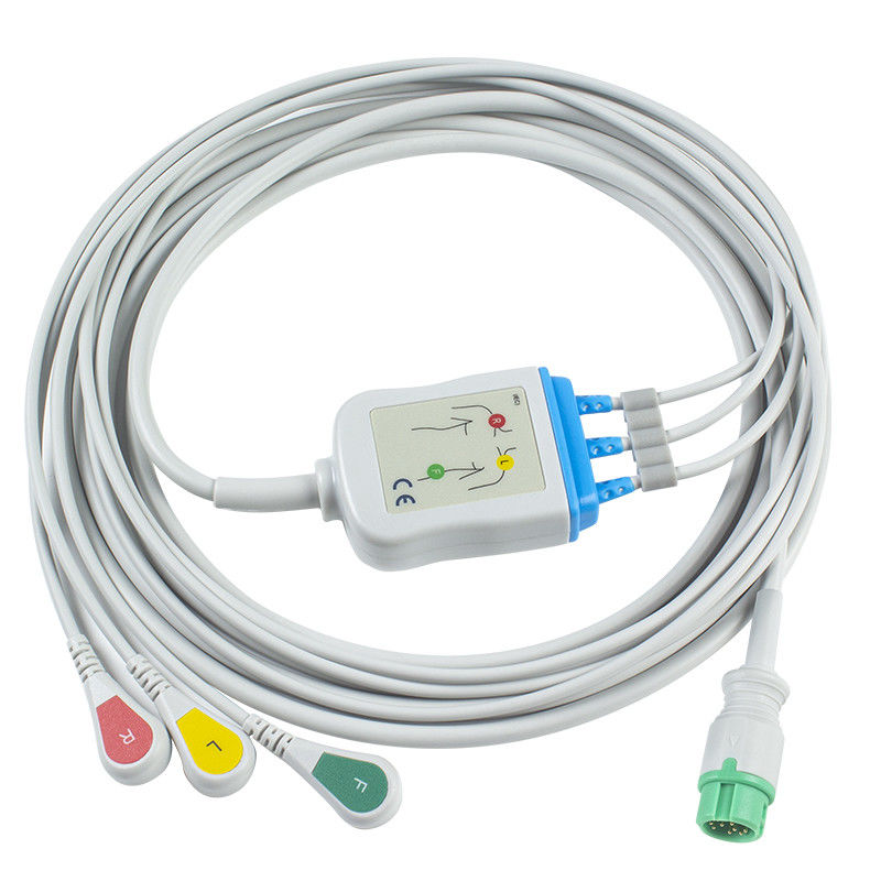 Il connettore ECG dei cavi e dei Leadwires CB-72353P 11pin OEC-6102A di Nihon Kohden ECG cabla la rottura di IEC di 3 cavi