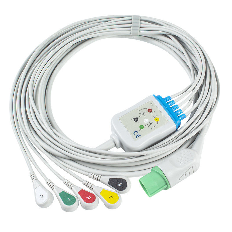 Il connettore ECG dei cavi e dei Leadwires 11pin di Nihon Kohden TEC-7631C ECG cabla la rottura di IEC di 5 cavi