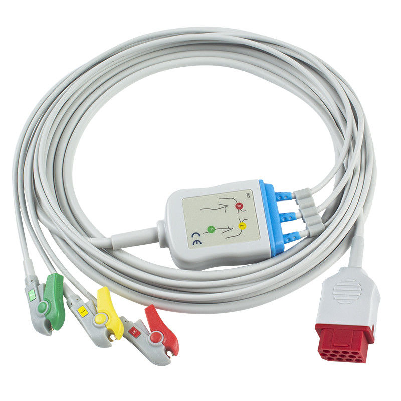 I nuovi BM3 BM5 ECG cavi di Bionet e Leadwires 12 Pin Connector ECG cablano la clip dell'arraffone di IEC di 3 cavi