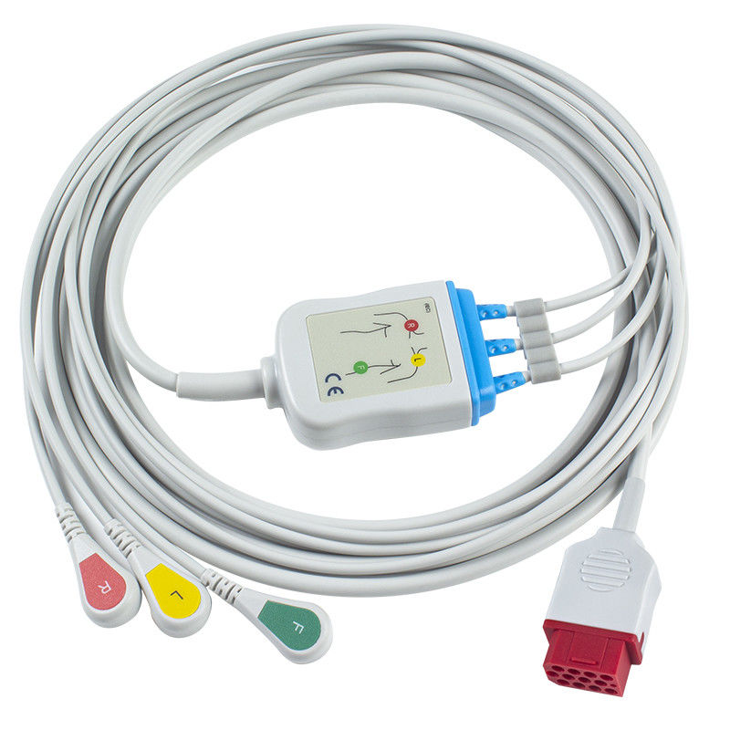 I cavi ed i Leadwires del nuovo modello BM3 BM5 ECG di Bionet rompono ECG cablano 3 il connettore di perno di IEC 12 del cavo