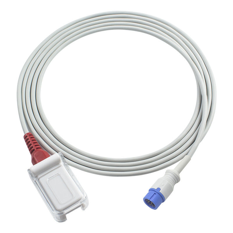 Il sensore rosso di tecnologia C30/C50/C80 SpO2 di for M-asi-mo di Comen cabla il cavo di estensione dell'adattatore SpO2 12Pin a cavo paziente DB9